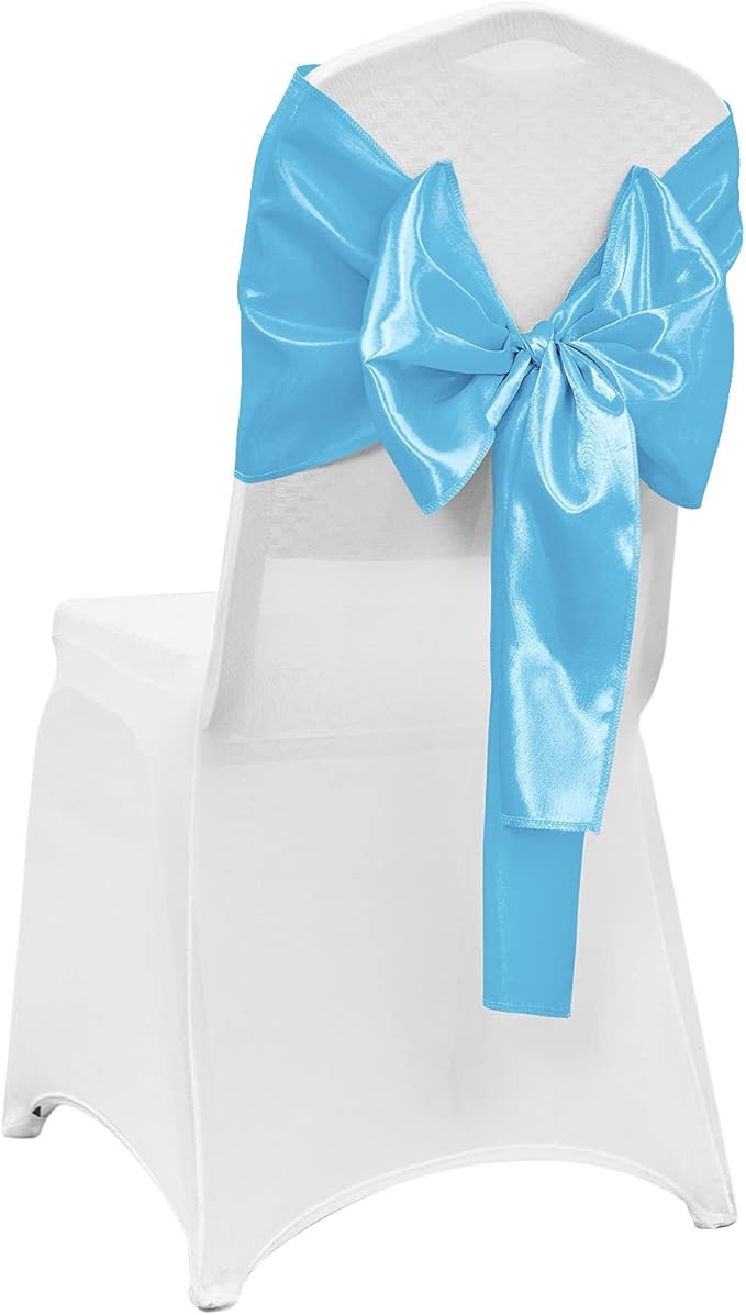 4-Pack Blue Satin Table Runner 12 x 108 Inch Long Bright and Smooth Silk Fabric Table Runner for Wedding Banquet Birthday Party Decoration