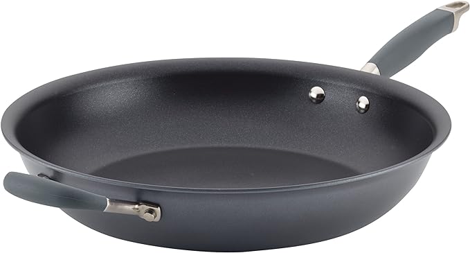 Anolon Advanced Home Hard Anodized Nonstick Frying Pan, 14.5 Inch ??Large Skillet with Helper Handle, 14 Inch Nonstick Frying Pan, Durable Cookware - Moonstone