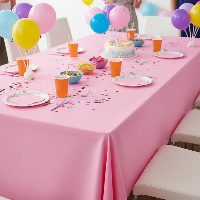 Afcabakila Plastic Table Cloth Disposable 12 Pack, 54 x 108 Inch Reuseable Colorful Rectangle Waterproof Table Cloths for Birthday, Wedding, Picnic & Party Decor, Leakproof & Sturdy, Rainbow Themes