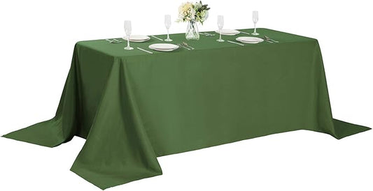 Cupuamon Rectangle Tablecloth 90x132 inch Washable Polyester Fabric Table Cloth for Wedding Party Dining Banquet Decoration（90x132, Willow）