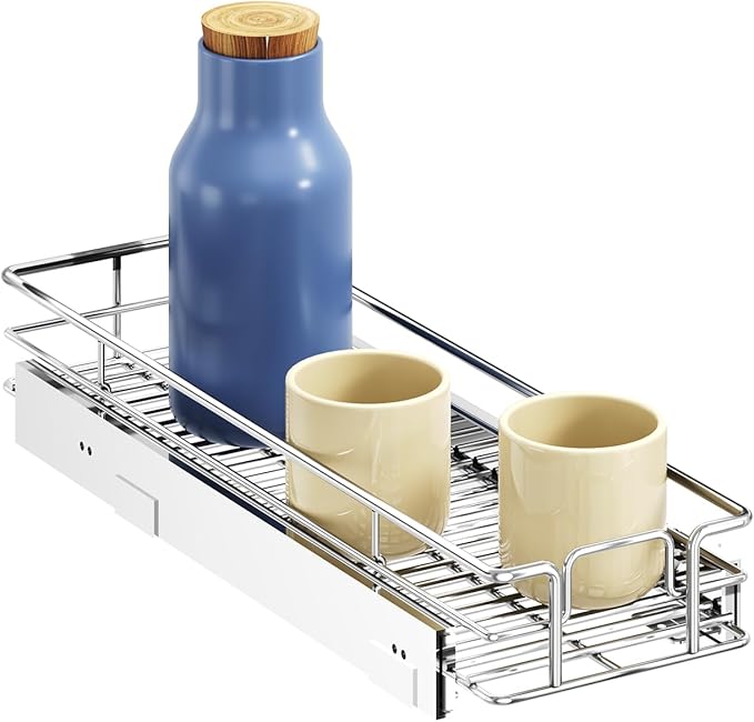 ROOMTEC Pull Out Cabinet Organizer, Cabinet Pull Out Shelves 7쩍" W x 21쩍" D, Heavy Duty Cabinet Drawers Slide Out Kitchen Cabinet Organizers Storage Shelf