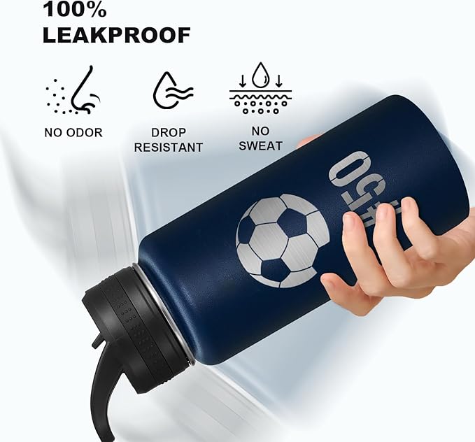 Personalized Laser Engraving Custom Water Bottle Print in USA 10 Pcs 32oz Double Wall Stainless Steel Leakproof Wide Mouth Cup with Flip Straw