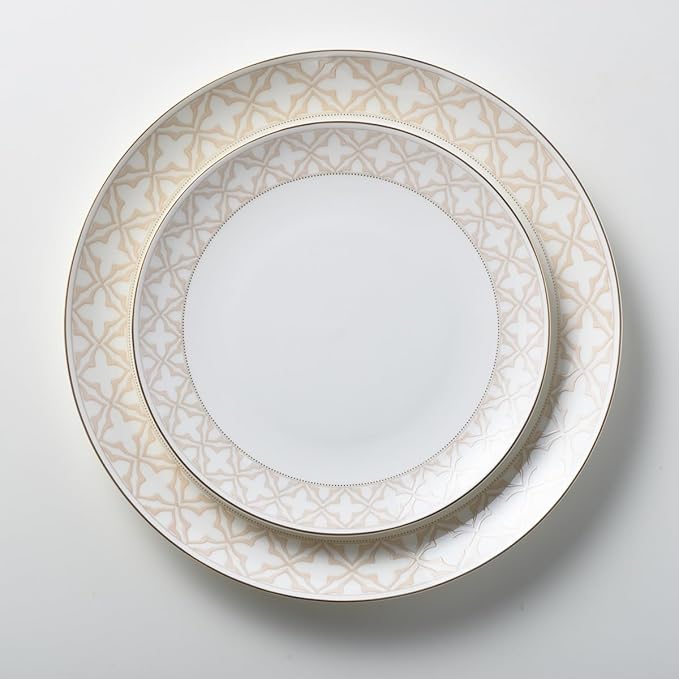 Bone China Dinner Plate Simple plain Smooth Classic pattern 10.5 inches