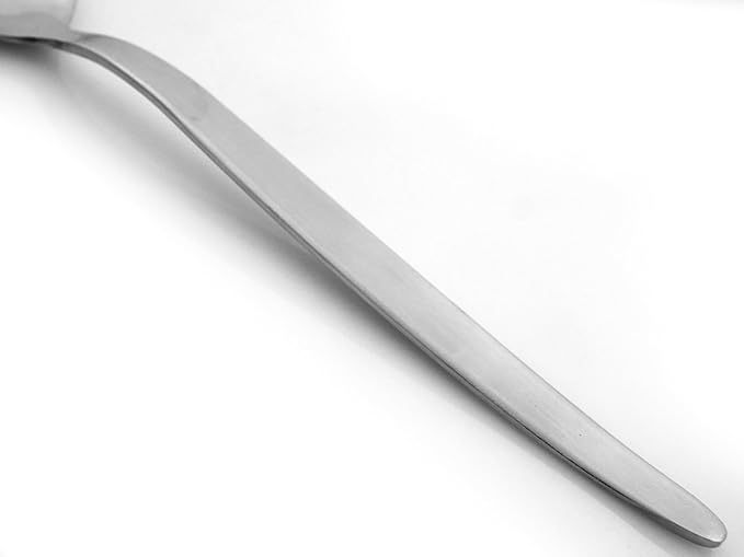 Kunz Perforated and Regular Set | Pack of 2 | 18/10 Stainless Steel | 9 Inch Cooking Dinner Serving Basting Quenelle Chef Spoon |
