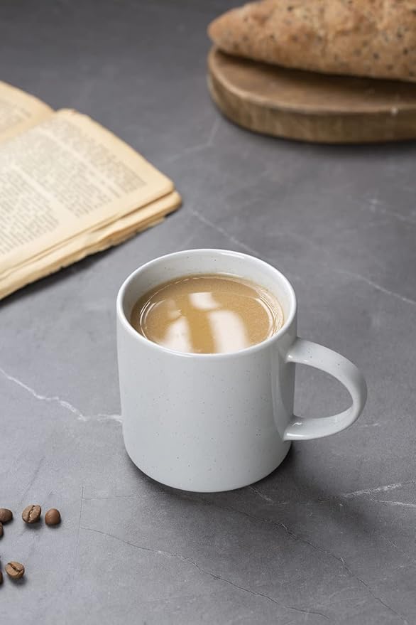 famiware Nebula 4 Pieces Coffee Mug, 14 oz Catering Mugs with Handle for Coffee, Tea, Cocoa, Milk, Light Gray
