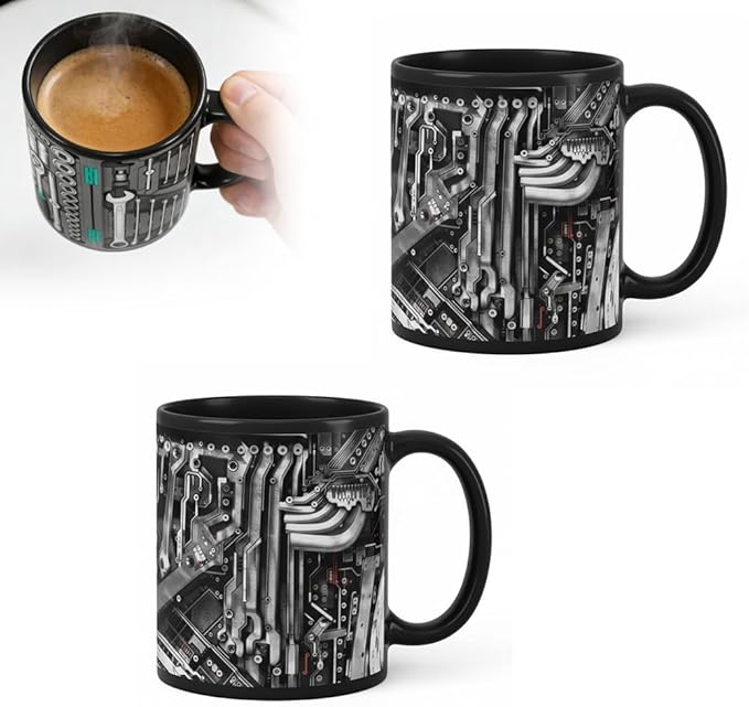 Mechanic Toolbox Mug, 2026 New Unique 3D Mechanic Toolbox Set Coffee Mug, Non-slip Reusable Mug, Suitable as a Gift for Coworkers, Fathers, Renovation Workers (F-2PCS)