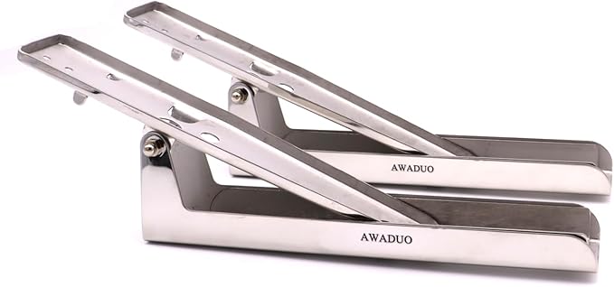 Stainless Steel Microwave Oven Rack, Retrackable Foldable Microwave Oven Wall Mounted Stand Holder Rack Bracket With Two Hooks