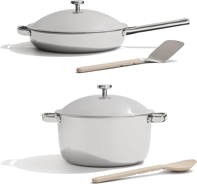 Our Place Titanium Pro Cookware Duo ??Always Pan & Perfect Pot with Nonstick No-Coating Technology | Tri-Ply Titanium & Stainless Steel | Safe for Oven, Induction & All Cooktops up to 1000째F | Chrome