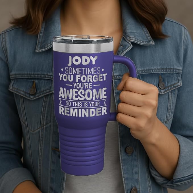Personalized Inspirational Tumbler, Inspirational Gifts for Men Dad Father Wife Sister Women, Custom Birthday For Him Her, Customized You?셱e Awesome Tumbler, Teacher Coworker Gifts 40oz Purple
