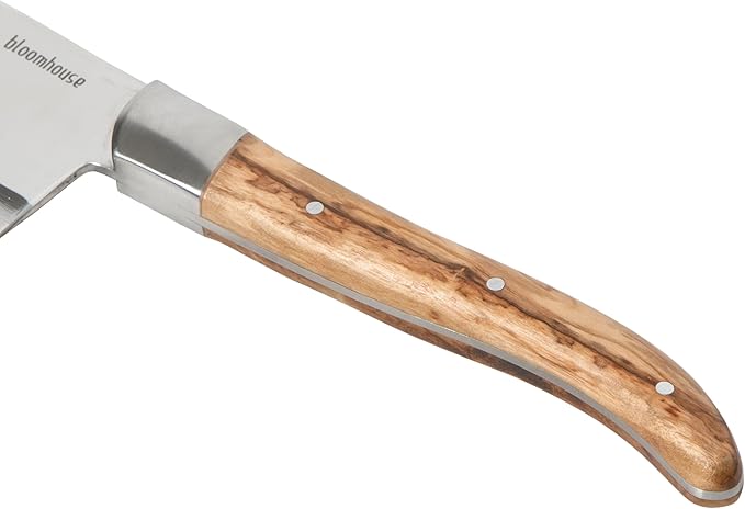 Bloomhouse 2-Piece German Steel Cheese Knife Set with Olive Wood Handles ??Artisan Soft & Hard Cheese Knives for Charcuterie, Grazing Boards & Entertaining