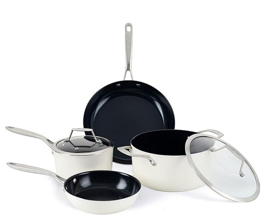 TeChef ValenCera Collection | Ceramic Nonstick Cookware Set, Free of PFAS, PTFE, PFOA, Made in Korea (6-Piece Set)