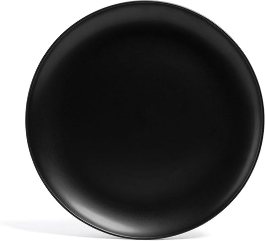 over&back Coupe Stoneware Serving Platter - Elegant 1-Piece Round Serving Platter to Complete Your Kitchen Set - 13.1" x 13.1" - Semi-Matte Black