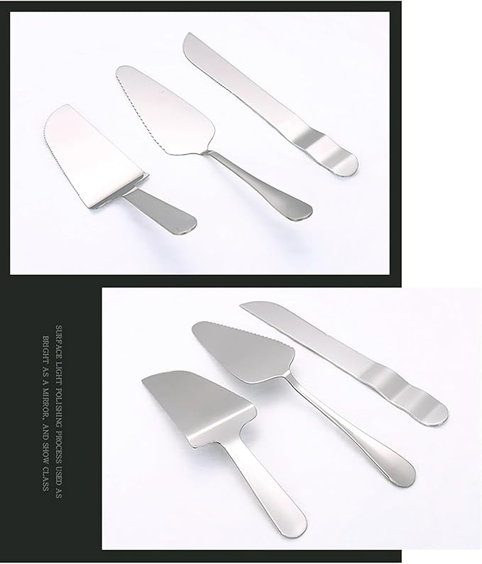 Cake Knife and Server Set Wedding Stainless Steel Cake Cutting Set For Wedding Include Cake Cutter And Cake Perfect For Wedding, Birthday, Parties and Events