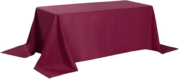 Cupuamon Rectangle Tablecloth 90x156 inch Washable Polyester Fabric Table Cloth for Wedding Party Dining Banquet Decoration（90x156, Burgundy）