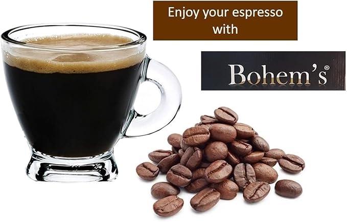 BOHEM'S Espresso Cups, 3.2 oz Small Demitasse Clear Glass Espresso Drinkware, Set of 2, Espresso Shot Glasses, Clear Expresso Coffee Cups, Tazas de Cafe Expreso