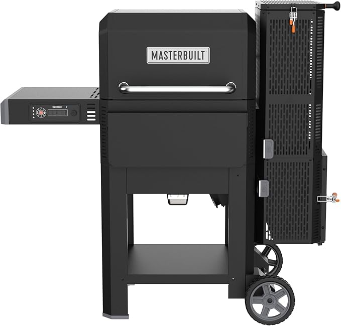 Masterbuilt® Gravity Series® 600 Digital Charcoal Grill and Smoker,WiFi Technology, GravityFed??Charcoal Hopper, 600 Cooking Sq. Inches, Reversible Smoke&Sear Cast Iron Grates, Black, Model MB20041023