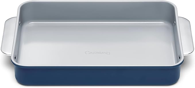 Caraway Non-Stick Ceramic 9?쓝13??Rectangle Pan - Naturally Slick Ceramic Coating - Non-Toxic, PTFE & PFOA Free - Perfect for Brownies, Lasagnas, and More - Navy