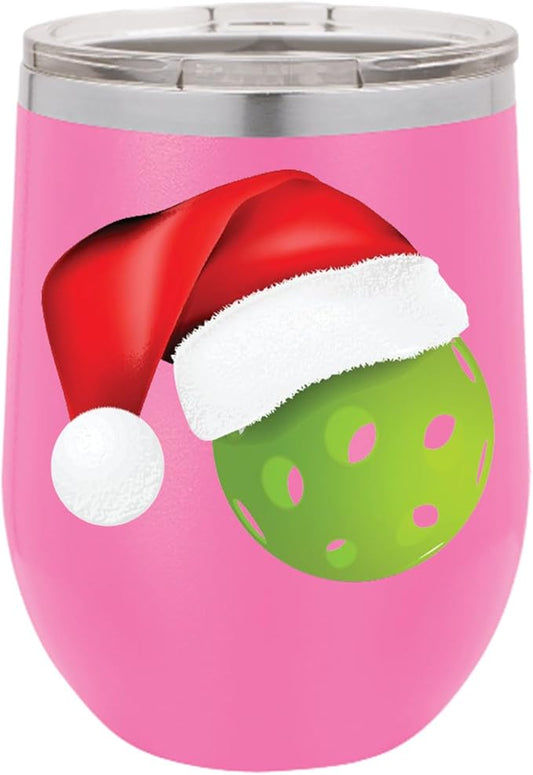 Pickleball Wine Tumbler, Pickleball Gift, 12oz Stainless Steel Wine Tumbler, Gifts For Him, For Her, For Boys, For Girls, Birthday, Christmas Gift idea (Pink)