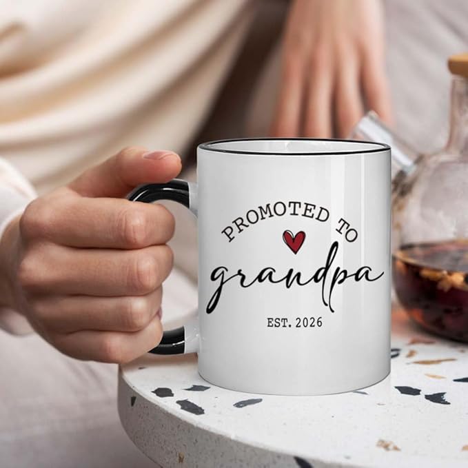 Est 2026 Promoted to Grandparents Mug Set - Gifts for Grandma Grandpa - New Grandparents Gifts First Time 2026 - Baby Announcement Gift - New 1st Grandma Grandpa Gift