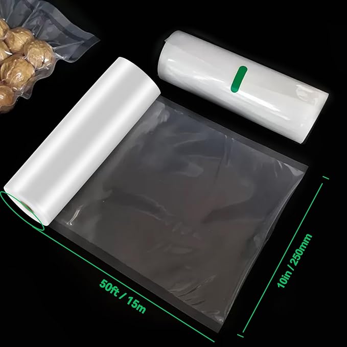 MAGIC SEAL Chamber Vacuum Sealer Bags Rolls - 10''x50' Smooth Vacuum Seal Rolls 2 Pack, BPA Free Great for Food Storage & Sous Vide, Non Textured, Not Compatible with FoodSaver-Type Sealers