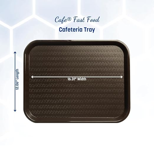 Carlisle FoodService Products CT121669 Caf챕 Standard Cafeteria / Fast Food Tray, 12" x 16", Chocolate (Pack of 24)