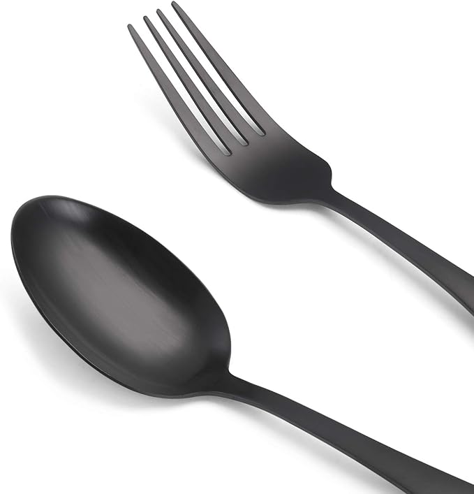Matte Black Silverware Set, O.C.E. Satin Finish 30-Piece Stainless Steel Flatware set, Tableware Cutlery Set Service for 6, Utensils for Kitchens, Dishwasher Safe