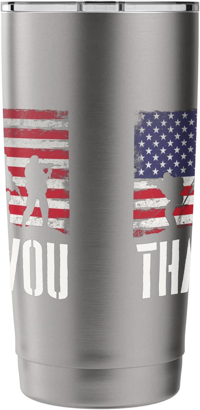 Thank You - Patriotic America Veterans Memorial Day Stainless Steel Insulated Tumbler