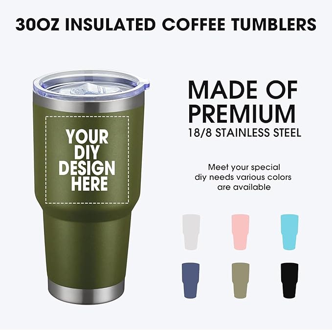 SMLIXE Personalized Coffee Tumbler Print in USA 30oz Stainless Steel Double Wall Insulated Coffee Cup With Text Photo Logo