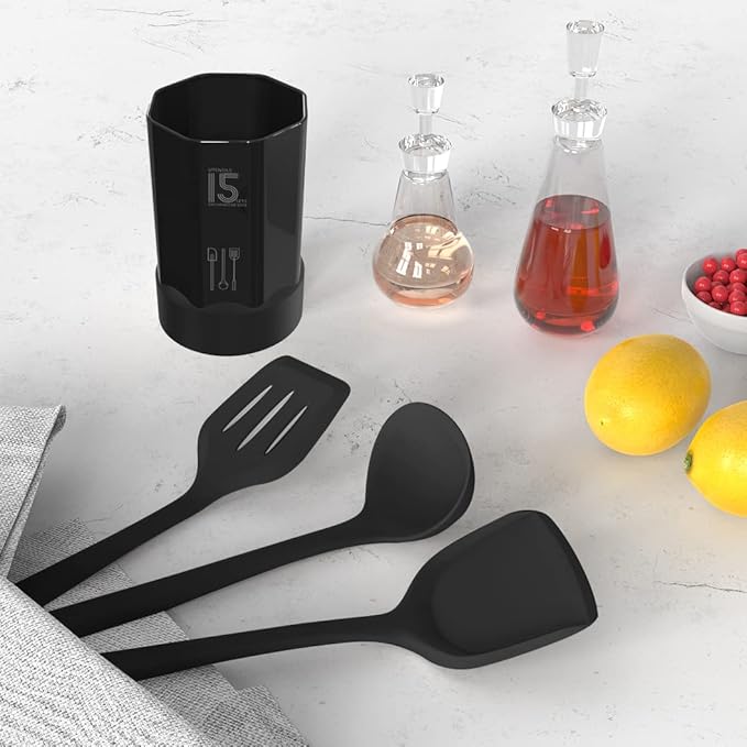 AOTHOD Silicone Cooking Utensils Set - 446째F Heat Resistant Kitchen Utensils,Turner Tongs,Spatula,Spoon,Brush,Whisk,Kitchen Utensil Gadgets Tools Set for Nonstick Cookware,Dishwasher Safe (BPA Free)