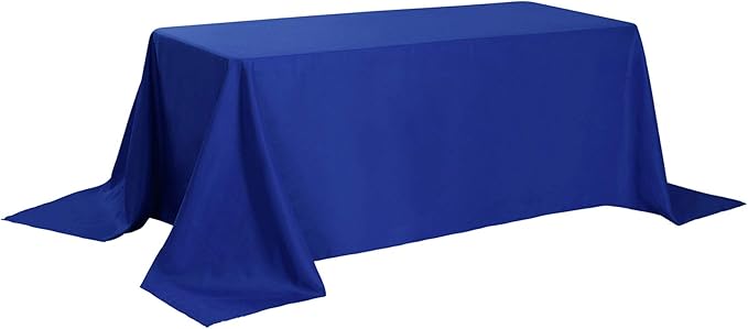 Cupuamon Rectangle Tablecloth 90x132 inch Washable Polyester Fabric Table Cloth for Wedding Party Dining Banquet Decoration（90x132, Royal Blue）