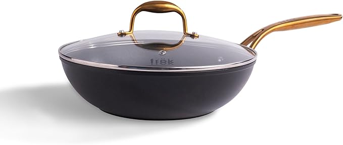 fr철k All-In-One Non-Stick Fry Pan Meets Wok with Lid, 11-Inch, Black & Gold