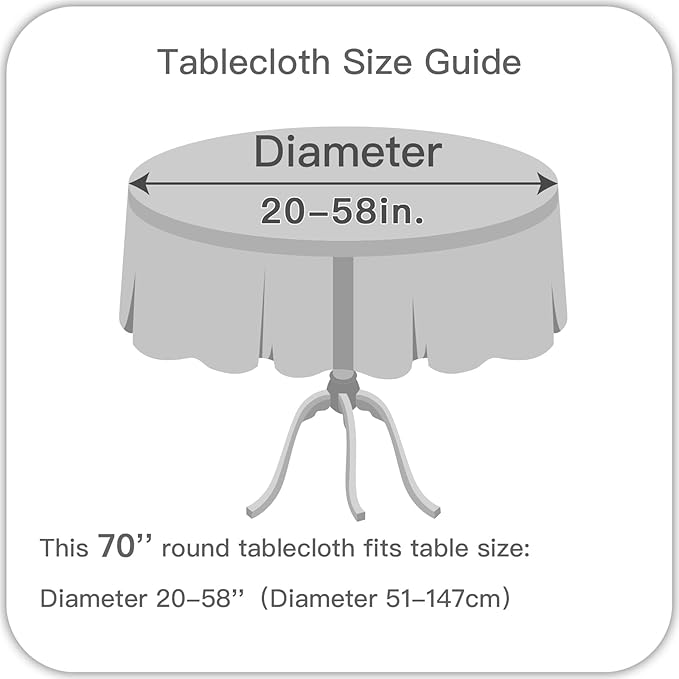 maxmill Round Swirl Design Tablecloth Waterproof Spillproof Wrinkle Free Table Cloth, Kitchen Dinning Circular Tabletop Decoration, Fabric Table Cover for Christmas Parties, 70 Inch, Hunter Green