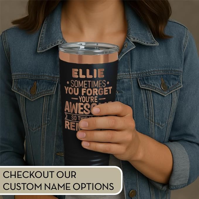 Spotted Dog Company Inspirational Tumbler, Inspirational Gifts for Men Dad Father Wife Sister Women, Birthday For Him Her, You?셱e Awesome Tumbler, Teacher Coworker Gifts 20oz Black Copper