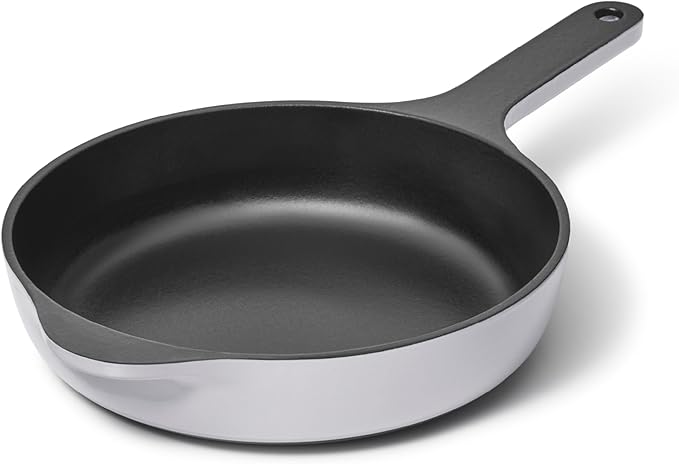 Caraway Cast Iron Skillet - 8??Enameled Cast Iron Pan With 3 Layer Enamel Coating - No Seasoning Required - Compatible With All Stovetops - Free From Forever Chemicals - Gray