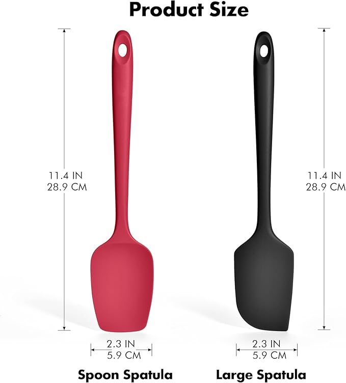 2 Pieces Silicone Spatula Set: Ironberry 600쨘F Heat Resistant Food Grade Cooking & Baking Utensils, Kitchen Flexible Nonstick Rubber Scraper for Scraping, Mixing, Scrambling, Flipping (Multicolor 1)