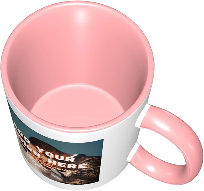 Customizable Mugs and Coffee Cups with Various Creative Designs Customize Your Photos Images Texts Partial or Full-Size Printing (Partial, Pink)