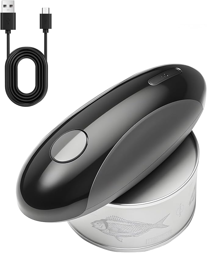 Electric Can Opener,Auto Can Opener,One-Touch Can Opener,Smooth Edge,Hands Free,Food Safety,Automatic Kitchen Gadget,Battery Operated,Opens Almost Any Cans