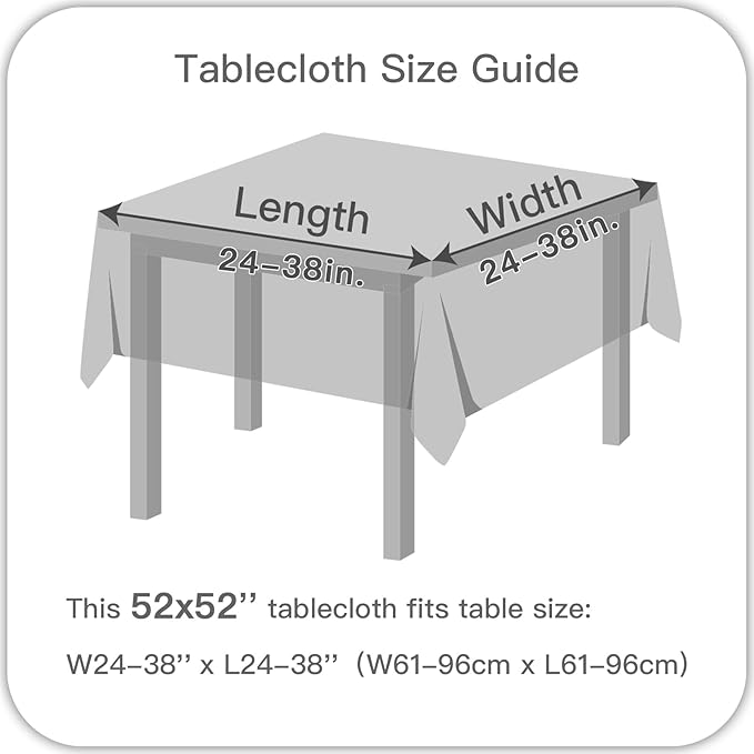 maxmill Jacquard Tablecloth Swirl Design Water Resistance Antiwrinkle Heavy Weight Soft Table Cloth for Buffet Banquet Parties Event Holiday Dinner Square 52 x 52 Inch Sage Green