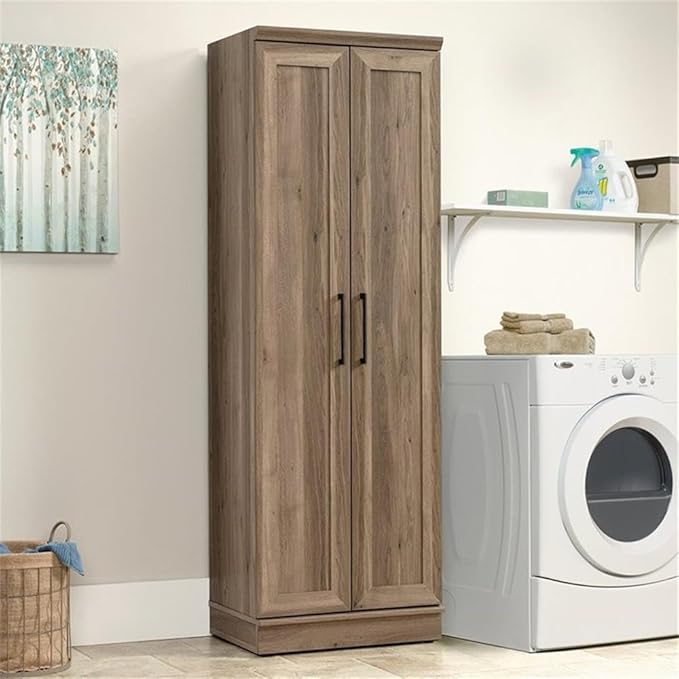 BOWERY HILL Engineered Wood Storage Cabinet in Salt Oak Finish