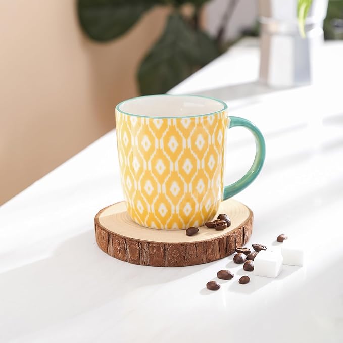 Selamica 10 OZ Coffee Mugs Set of 4, Small Coffee Cups Ceramic with Handle, Coffee Mug for Cappuccino Latte Cocoa Milk Tea, Dishwasher Microwave Safe, Assorted Colors