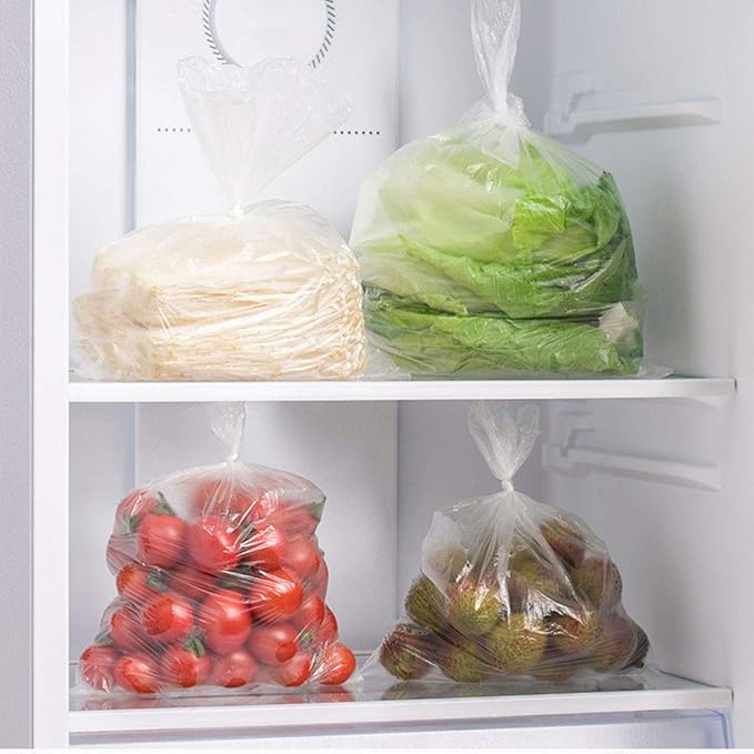 Pinshion Food Storage Bags - 16 x 20 Plastic Produce Bags, Clear, 350 per Roll - Ideal for Fruits, Vegetables, Bread and Groceries