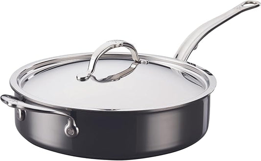 Hestan - NanoBond Collection - Titanium Stainless Steel 3.5-Quart Saut챕 Pan with Lid - Toxin, PFAS, & Chemical Free Clean Cookware, Induction Cooktop Compatible
