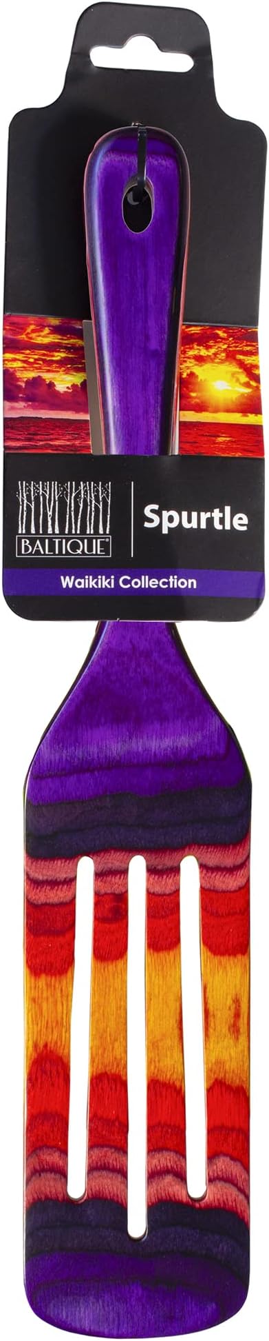 Baltique Waikiki Collection 13" Wooden Spurtle Spatula ??Colorful Birch Wood Cooking Utensil, Nonstick Safe, Versatile Stirring & Serving Tool