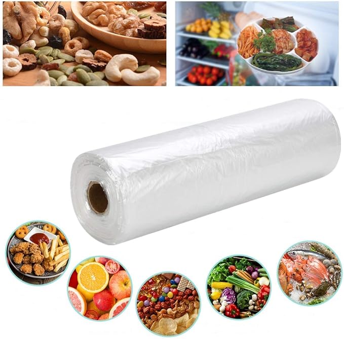 Pinshion Food Storage Bags - 16 x 20 Plastic Produce Bags, Clear, 350 per Roll - Ideal for Fruits, Vegetables, Bread and Groceries