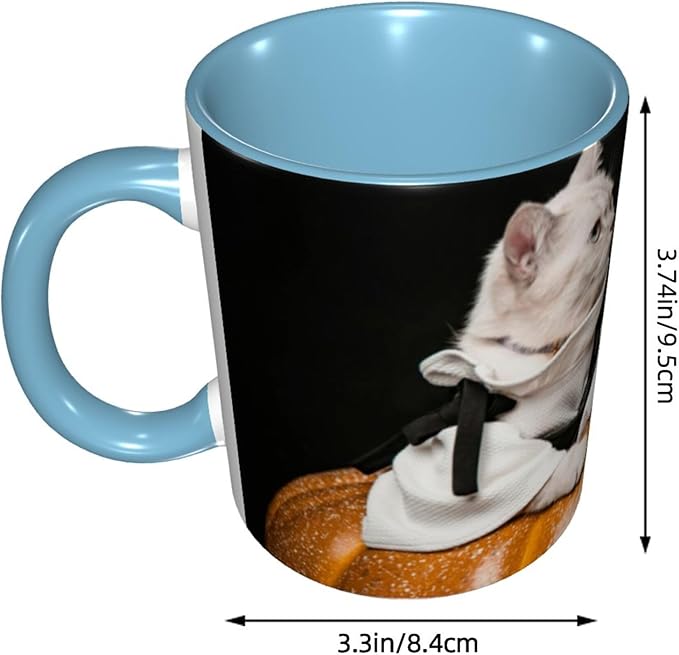 Customizable Mugs and Coffee Cups with Various Creative Designs Customize Your Photos Images Texts Partial or Full-Size Printing (Full-Width, Sky Blue)