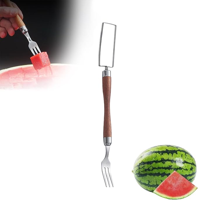 Watermelon Cutter ??2025 Upgraded Stainless Steel 2-in-1 Fork Slicer Tool | Portable & Multi-Functional for Effortless Fruit Slicing at Home, Parties, Camping & Kitchen Use (1, C)