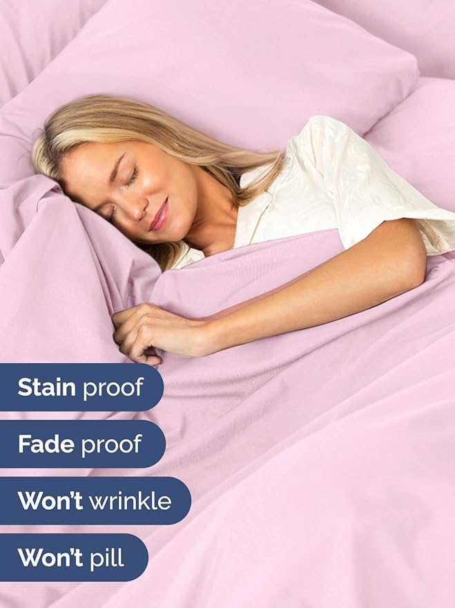Extra Deep Pocket King Sheets - 4 Piece Breathable & Cooling Bed Sheets - Hotel Luxury Bed Sheet Set - Soft, Wrinkle Free & Comfy - Easily Fits Extra Deep Mattresses - Deep Pocket Light Pink Sheets