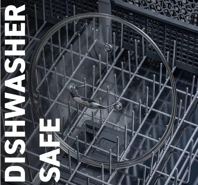 HexClad Tempered Glass Lid, 8-Inch, Designed for HexClad Hybrid Cookware, Steam Vented, Dishwasher Safe