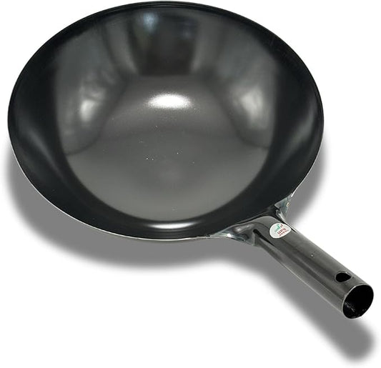 Kanda Iron Beijing Wok - Lightweight and Durable - Perfect for Authentic Japanese Cooking - 15.3 inch 39cm