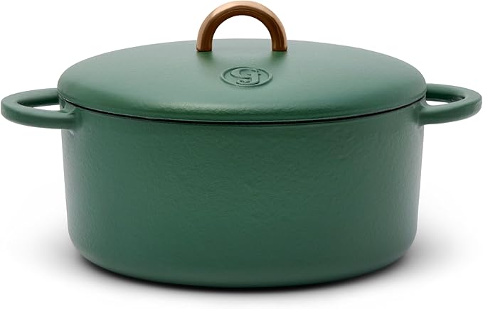 Great Jones Dutch Baby Dutch Oven with Lid (Broccoli, 3.5-Quart) | Enameled Cast Iron, Round Shape | Safe for Stovetops & Ovens up to 500째F | Space-Saving & Dishwasher-Friendly | Small-Batch Cooking